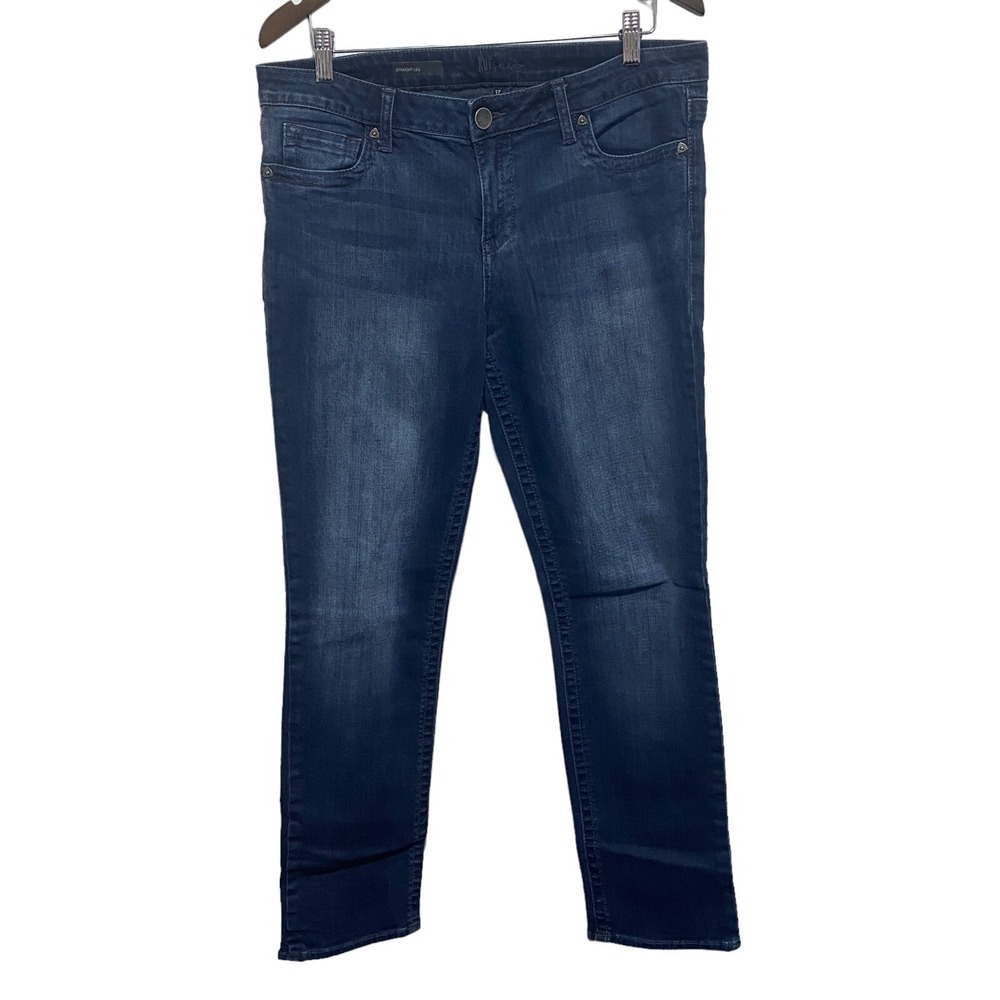 Kut Kloth Jeans Womens 12 Dark Wash Straight Leg Stretch Denim Low Rise